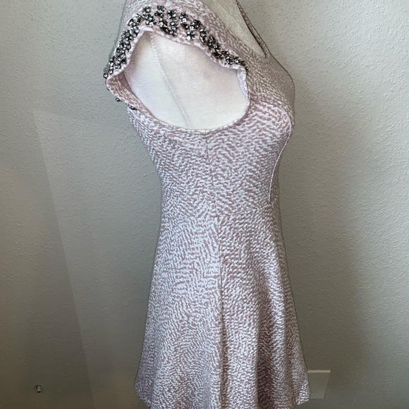 Free People Rhinestone Fit and Flare Pink Dress Size Small - Picture 2 of 7